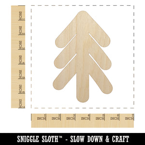 Simple Pine Tree Unfinished Wood Shape Piece Cutout for DIY Craft Projects