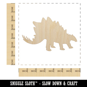 Stegosaurus Dinosaur Solid Unfinished Wood Shape Piece Cutout for DIY Craft Projects