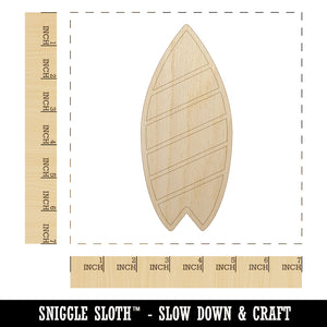Striped Surfboard Unfinished Wood Shape Piece Cutout for DIY Craft Projects