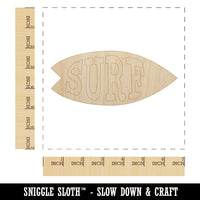Surfing Surfboard Fun Text Unfinished Wood Shape Piece Cutout for DIY Craft Projects