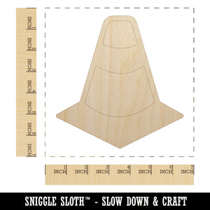 Traffic Cone Unfinished Wood Shape Piece Cutout for DIY Craft Projects