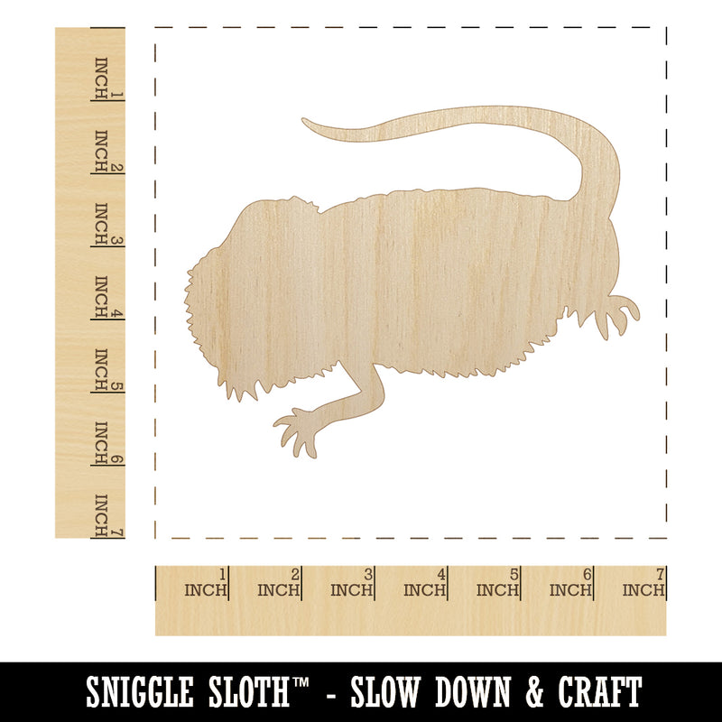 Bearded Dragon Solid Unfinished Wood Shape Piece Cutout for DIY Craft Projects