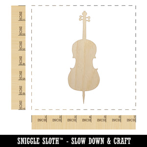 Cello Music Instrument Silhouette Unfinished Wood Shape Piece Cutout for DIY Craft Projects