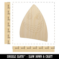 Cheerful Shark Face Unfinished Wood Shape Piece Cutout for DIY Craft Projects
