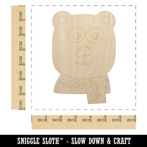 Cozy Polar Bear Unfinished Wood Shape Piece Cutout for DIY Craft Projects