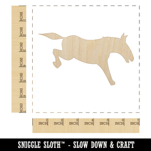 Donkey Kicking Solid Unfinished Wood Shape Piece Cutout for DIY Craft Projects