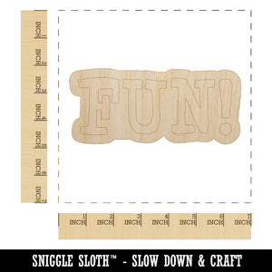 Fun Bold Text Unfinished Wood Shape Piece Cutout for DIY Craft Projects
