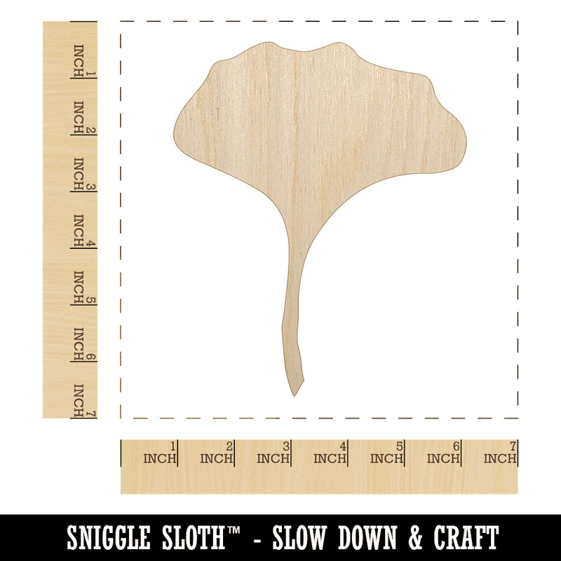 Ginkgo Leaf Solid Unfinished Wood Shape Piece Cutout for DIY Craft Projects