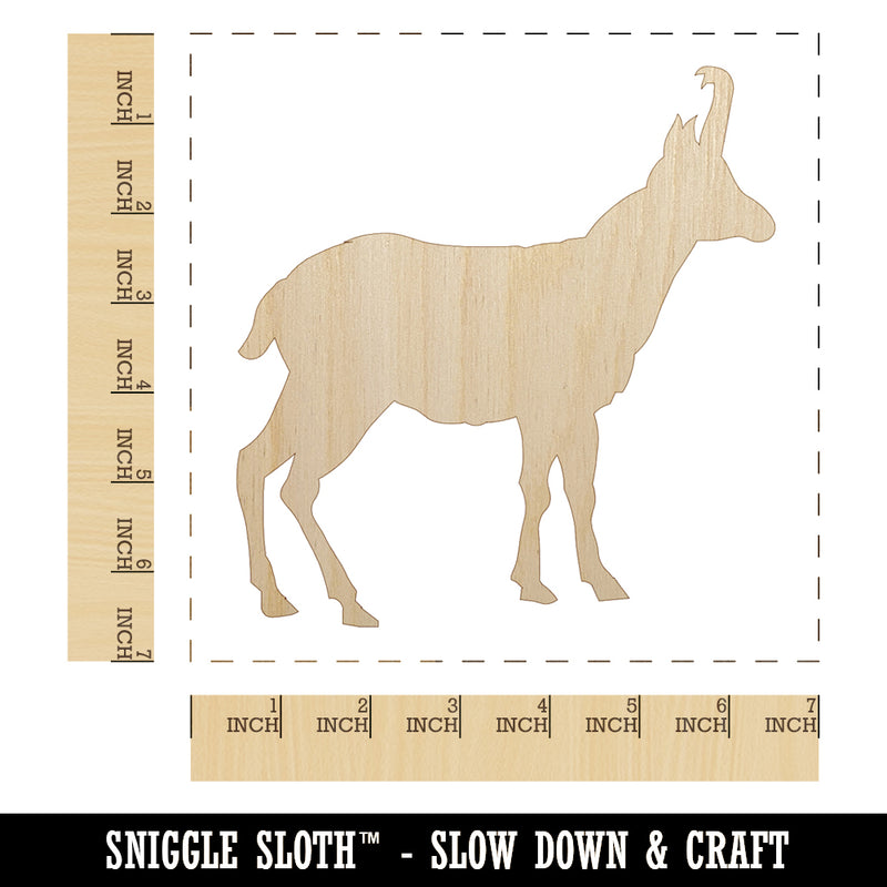 Goat Right Facing Solid Unfinished Wood Shape Piece Cutout for DIY Craft Projects