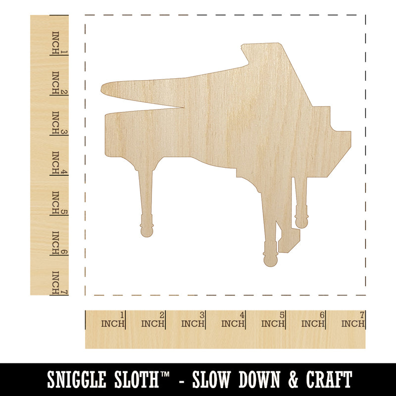 Grand Piano Music Instrument Silhouette Unfinished Wood Shape Piece Cutout for DIY Craft Projects