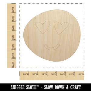 Heart Eye Love Emoticon Face Doodle Unfinished Wood Shape Piece Cutout for DIY Craft Projects