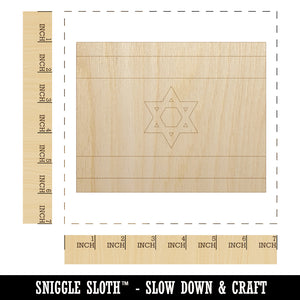 Israel Flag Unfinished Wood Shape Piece Cutout for DIY Craft Projects