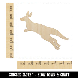 Kangaroo Jumping Solid Unfinished Wood Shape Piece Cutout for DIY Craft Projects