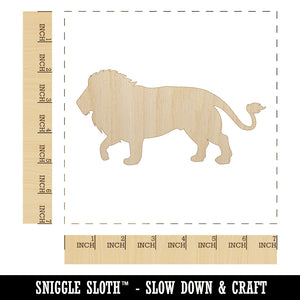 Lion Solid Unfinished Wood Shape Piece Cutout for DIY Craft Projects
