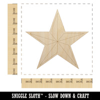 Nautical Star Unfinished Wood Shape Piece Cutout for DIY Craft Projects