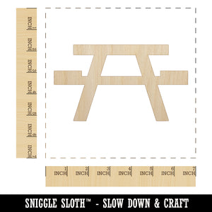 Picnic Table Solid Unfinished Wood Shape Piece Cutout for DIY Craft Projects
