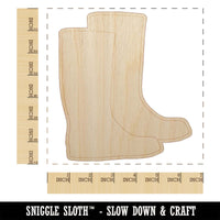 Rain Boots Solid Unfinished Wood Shape Piece Cutout for DIY Craft Projects