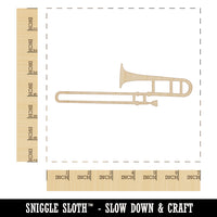 Trombone Music Instrument Silhouette Unfinished Wood Shape Piece Cutout for DIY Craft Projects