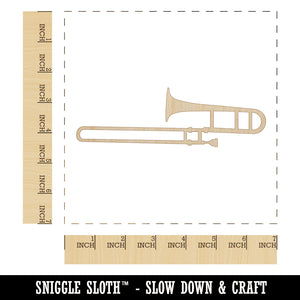 Trombone Music Instrument Silhouette Unfinished Wood Shape Piece Cutout for DIY Craft Projects