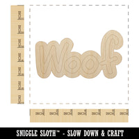 Woof Dog Fun Text Unfinished Wood Shape Piece Cutout for DIY Craft Projects