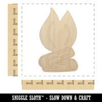 Camp Fire Doodle Unfinished Wood Shape Piece Cutout for DIY Craft Projects