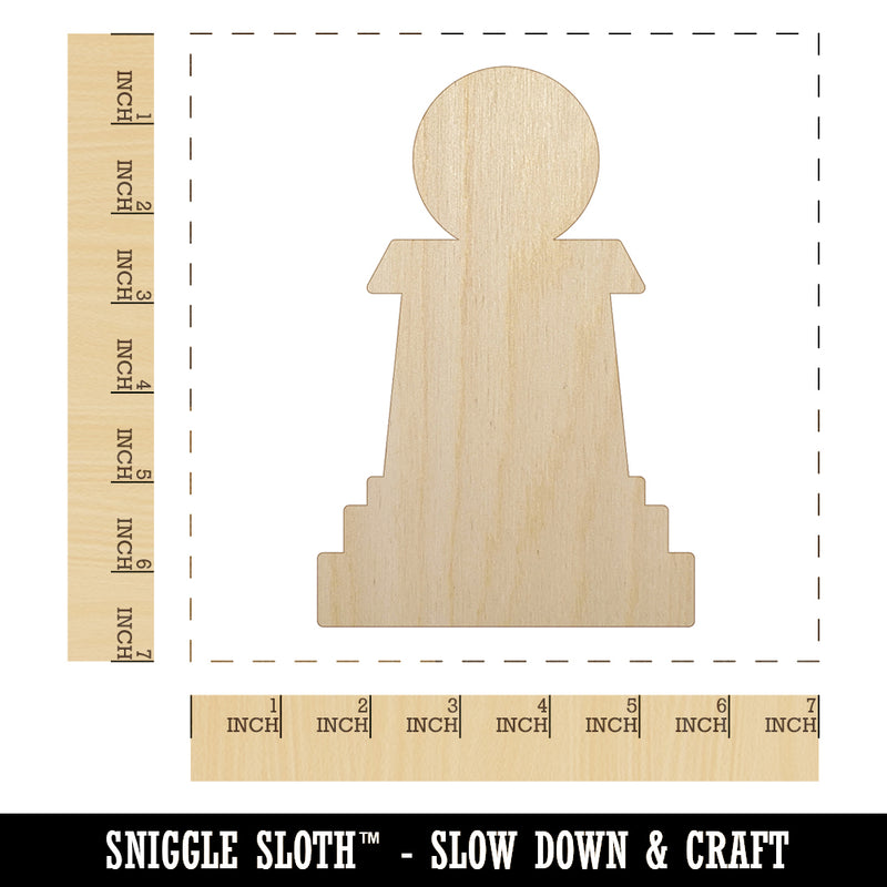 Chess Pawn Piece Unfinished Wood Shape Piece Cutout for DIY Craft Projects