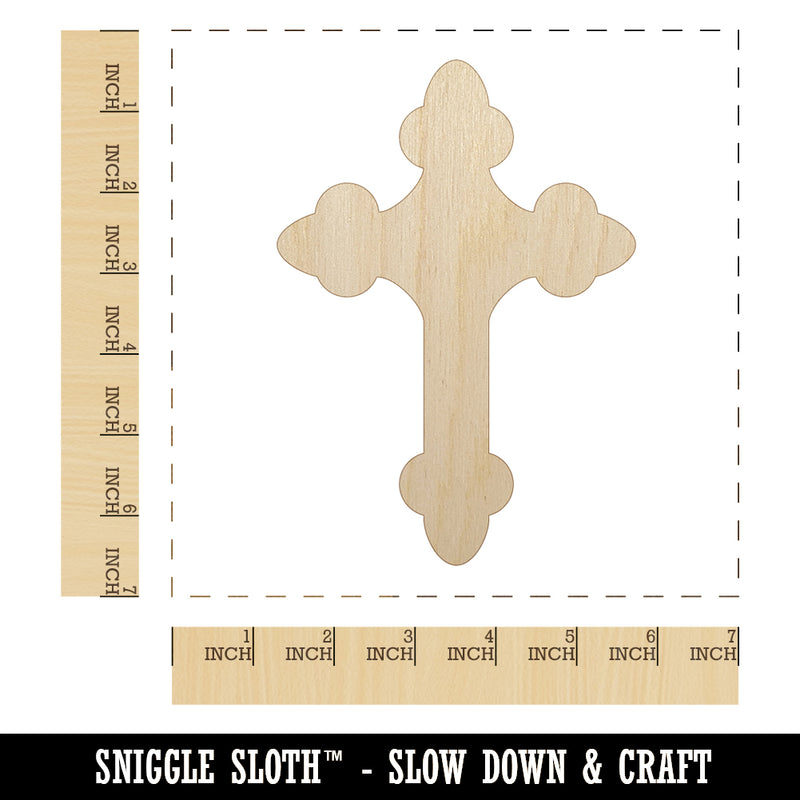 Cross Doodle Christian Unfinished Wood Shape Piece Cutout for DIY Craft Projects