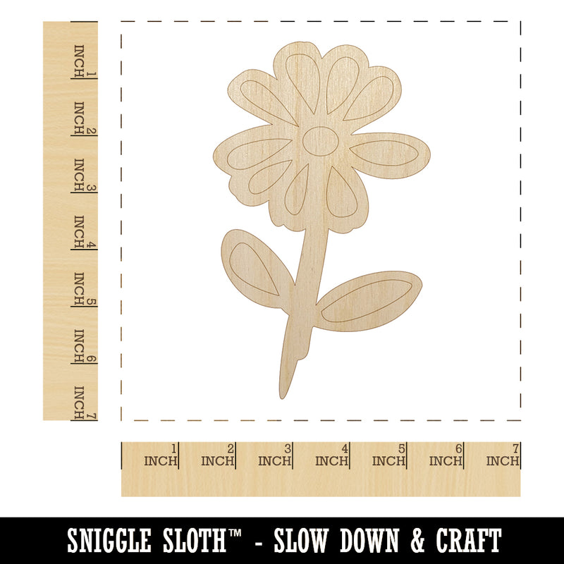 Daisy Flower Sketch Unfinished Wood Shape Piece Cutout for DIY Craft Projects