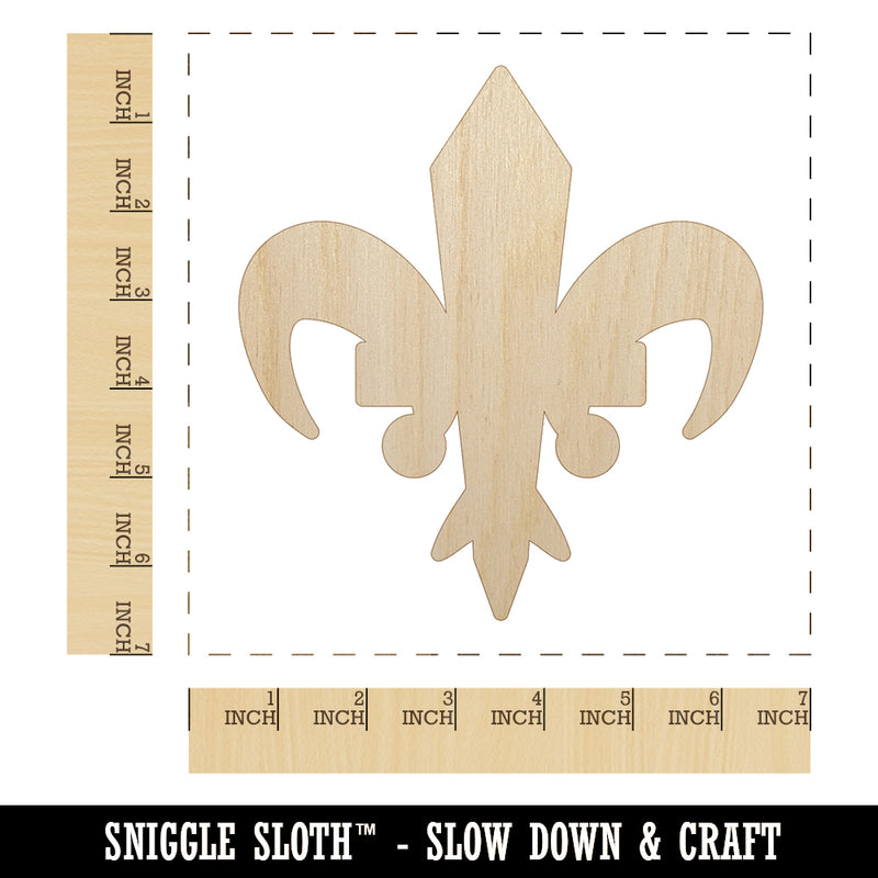 Fleur De Lis French Mardi Gras Solid Unfinished Wood Shape Piece Cutout for DIY Craft Projects