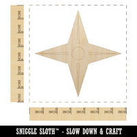 Four Point Ninja Star Unfinished Wood Shape Piece Cutout for DIY Craft Projects