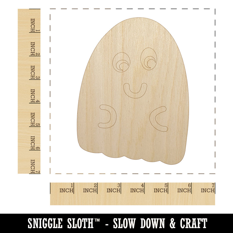 Fun Ghost Halloween Unfinished Wood Shape Piece Cutout for DIY Craft Projects