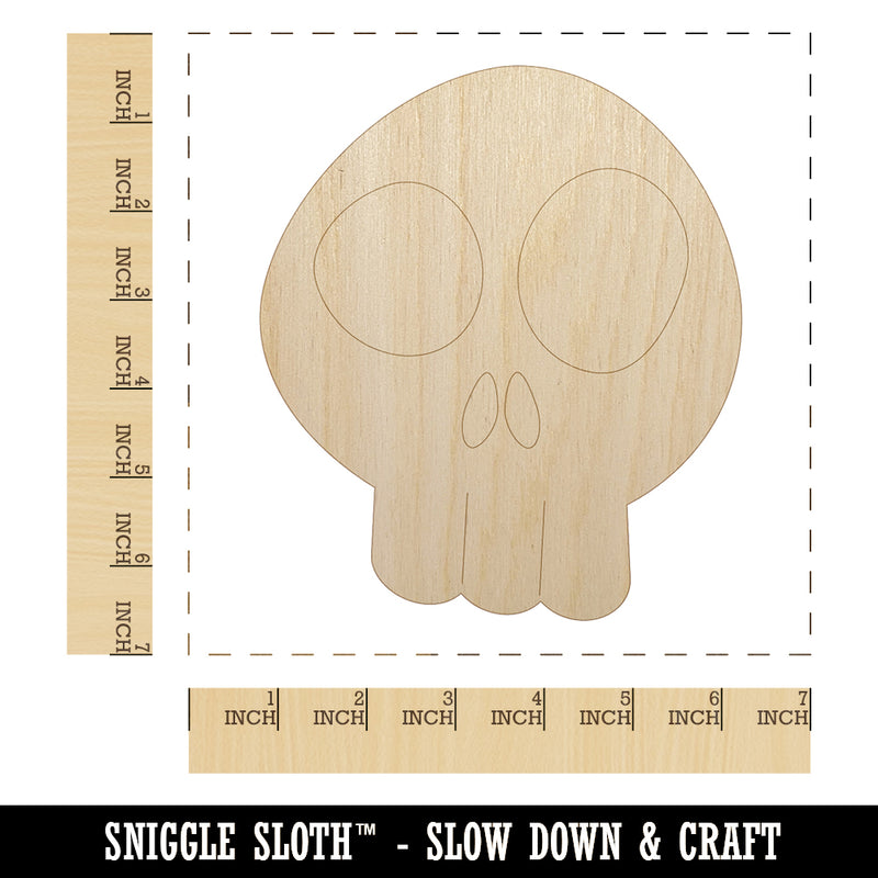 Fun Skull Unfinished Wood Shape Piece Cutout for DIY Craft Projects