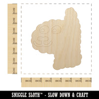 Funny Alpaca Face Doodle Unfinished Wood Shape Piece Cutout for DIY Craft Projects