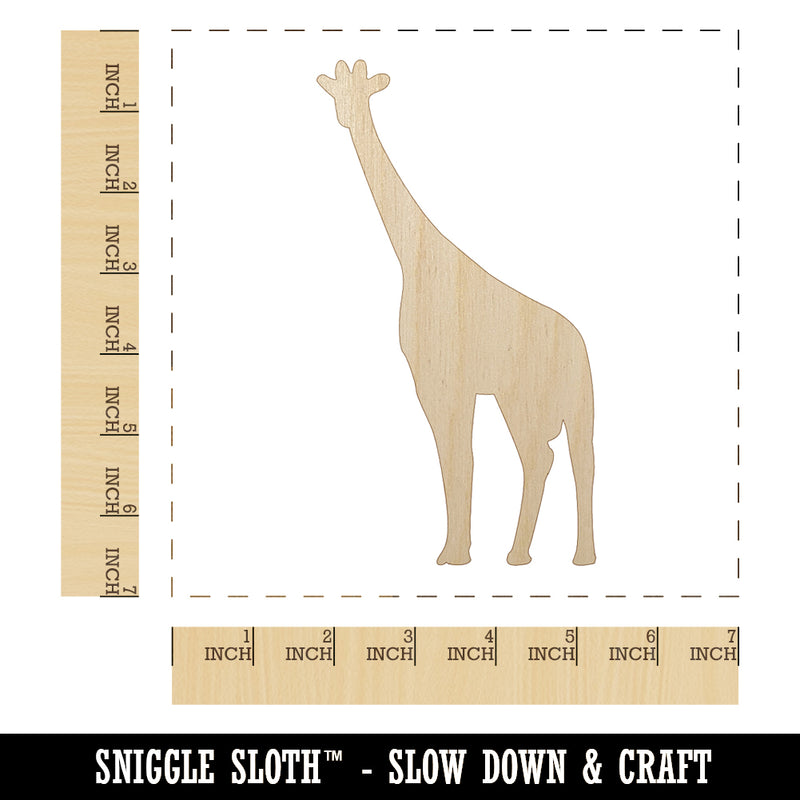 Giraffe Standing Solid Unfinished Wood Shape Piece Cutout for DIY Craft Projects