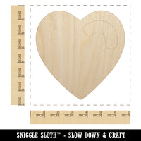 Heart with Swoop Unfinished Wood Shape Piece Cutout for DIY Craft Projects