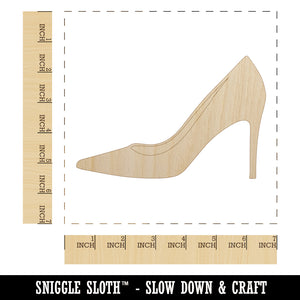High Heel Pump Shoe Unfinished Wood Shape Piece Cutout for DIY Craft Projects