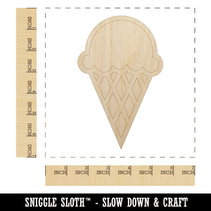 Ice Cream Cone Unfinished Wood Shape Piece Cutout for DIY Craft Projects