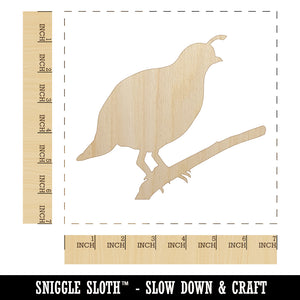 Quail Bird Solid Unfinished Wood Shape Piece Cutout for DIY Craft Projects