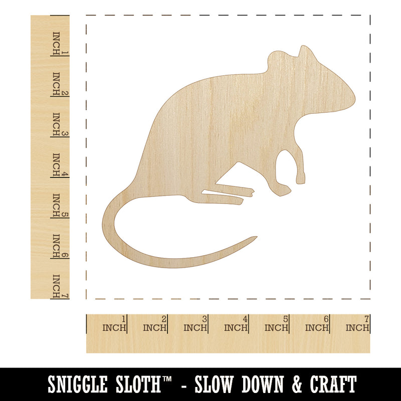 Rat Solid Unfinished Wood Shape Piece Cutout for DIY Craft Projects
