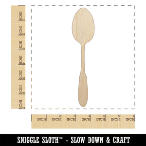 Spoon Solid Utensil Eating Sketch Unfinished Wood Shape Piece Cutout for DIY Craft Projects