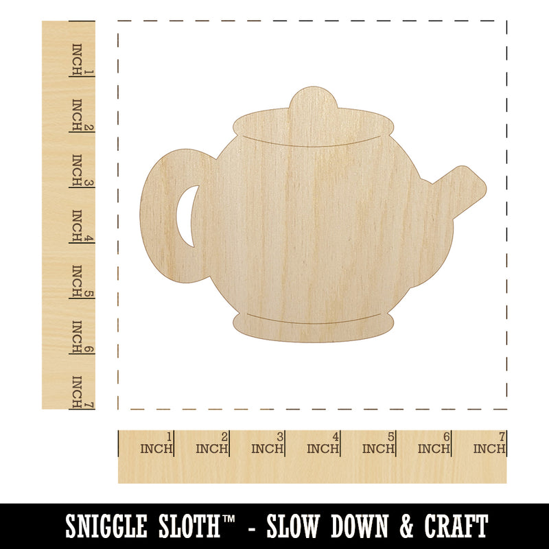 Teapot Kettle Unfinished Wood Shape Piece Cutout for DIY Craft Projects