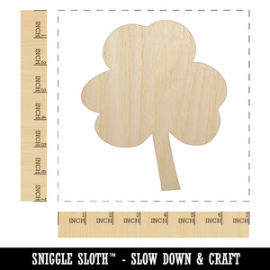 Three Leaf Clover Solid Unfinished Wood Shape Piece Cutout for DIY Craft Projects