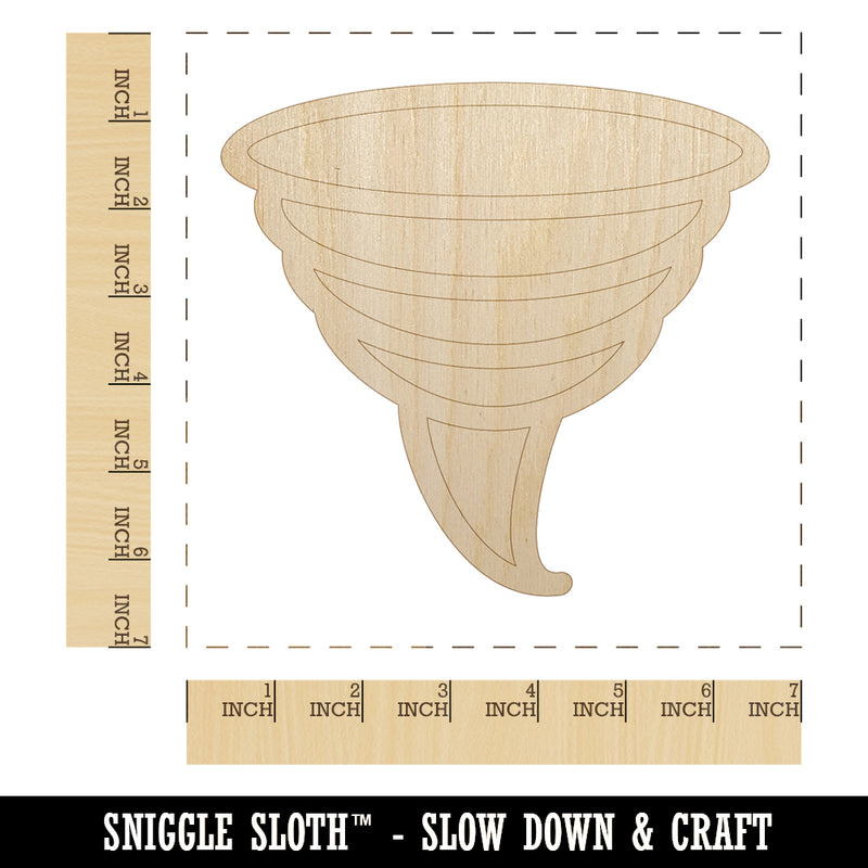 Tornado Icon Unfinished Wood Shape Piece Cutout for DIY Craft Projects