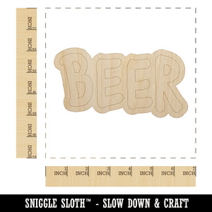 Beer Fun Text Unfinished Wood Shape Piece Cutout for DIY Craft Projects