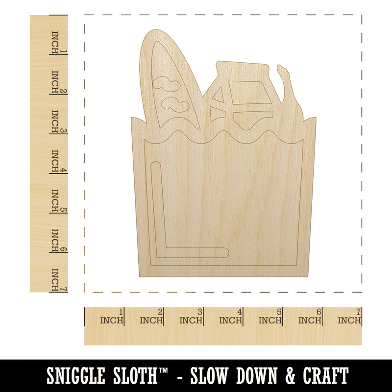 Groceries Grocery Store Icon Unfinished Wood Shape Piece Cutout for DIY Craft Projects