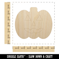 Jack O'Lantern Happy Halloween Pumpkin Unfinished Wood Shape Piece Cutout for DIY Craft Projects