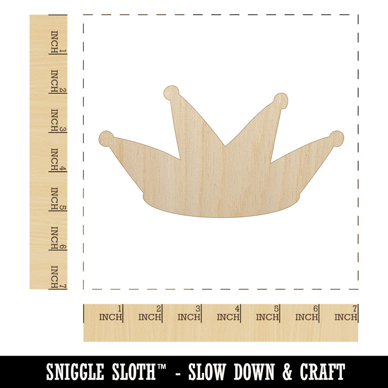Jester Crown Hat Unfinished Wood Shape Piece Cutout for DIY Craft Projects