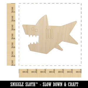 Shark Doodle Unfinished Wood Shape Piece Cutout for DIY Craft Projects