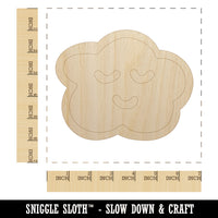 Sleeping Cloud Doodle Unfinished Wood Shape Piece Cutout for DIY Craft Projects