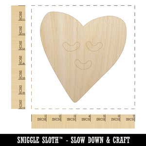 Sleeping Heart Doodle Unfinished Wood Shape Piece Cutout for DIY Craft Projects